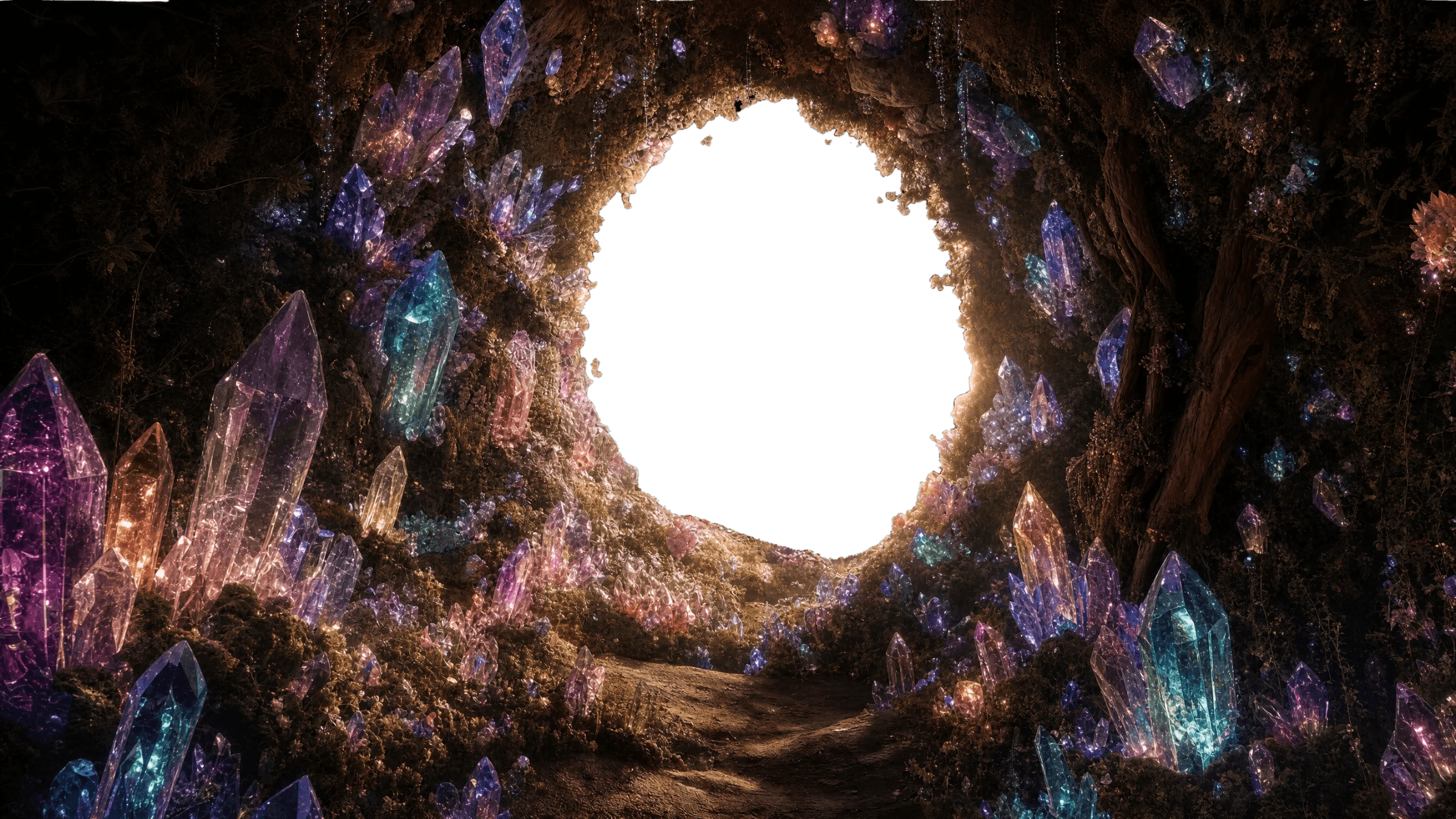 A glowing golden portal